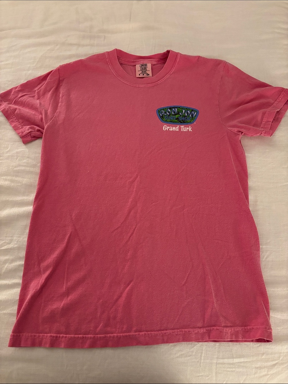 Ron Jon Pink Short Sleeve Tee with Grand Turk Logo